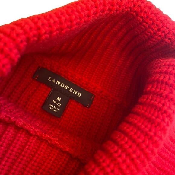 Lands End bright red turtleneck sweater - Picture 3 of 3